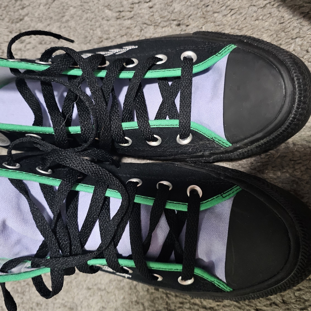 Black and Green Sneakers